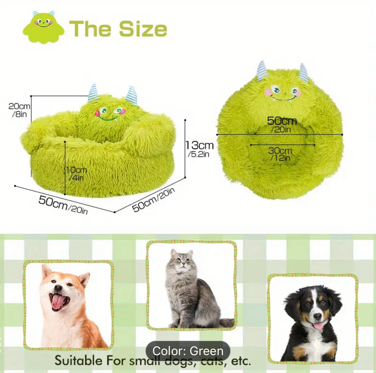 Green Monster Pet Bed